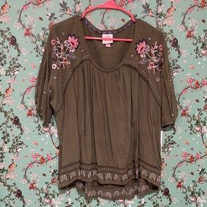 Embroidered Boho Blouse